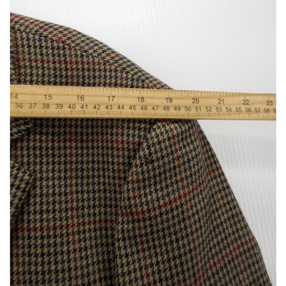 Travel Smith Sport Coat 42 Long Blazer Houndstooth Windowpane Wool - Picture 7 of 13